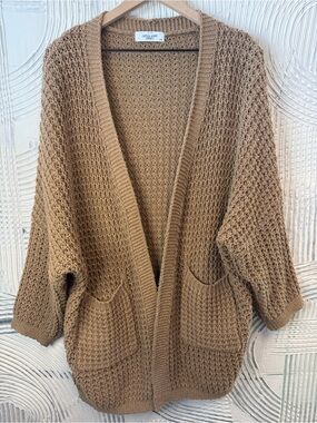Cathy Jean Chunky Open-Front Cardigan Sweater - Brown N0434